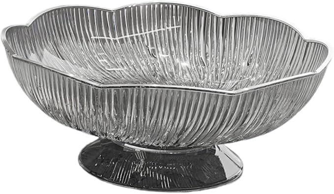 Fruit Bowl Decorative Bowl Multifunctional Modern Dish Pedestal Bowls for Kitchen Counter for Parties Dining Table Dessert, D Black