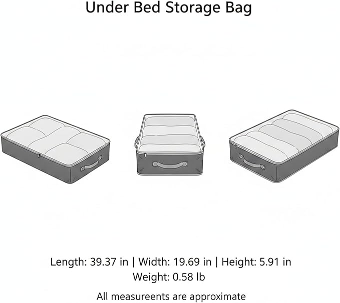 Under Bed Storage Bag with Clear Window, Foldable PET Plastic Organizer for Bedding and Clothes, Low Profile 5.9 Inch Height (1 PC)