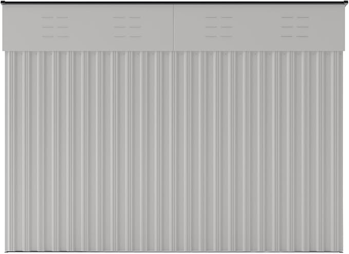 4x8FT Metal Storage Shed, Sloping Roof, Single Hinge Door, White | Outdoor Tool Shed | Ventilation Windows | Waterproof | Protective Film | for Patio, Lawn and Utility Equipment