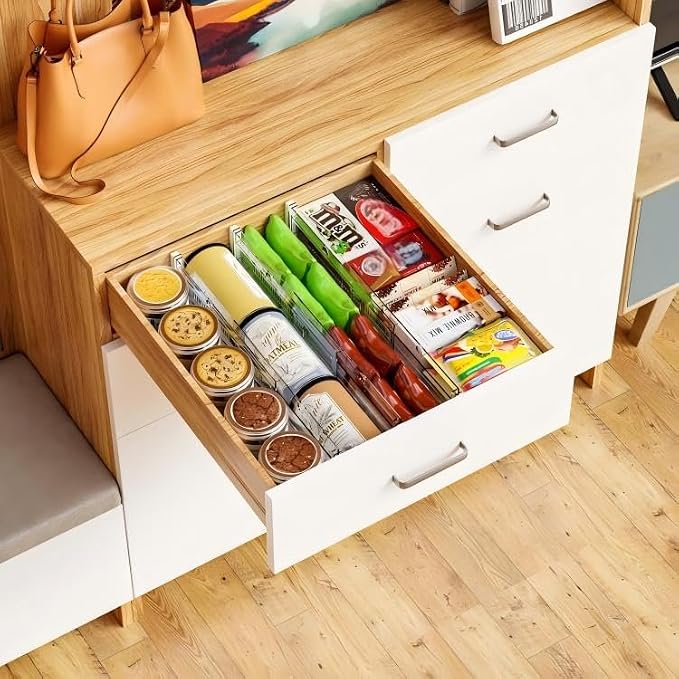 5 Pack 3.2 Inch Shallow Acrylic Drawer Divider for Clothes -Expandable from 12.3-17''-Adjustable Dresser Drawer Divider for Baby Clothing,Underwear,Clear in Drawer Separators for Kitchen,Office