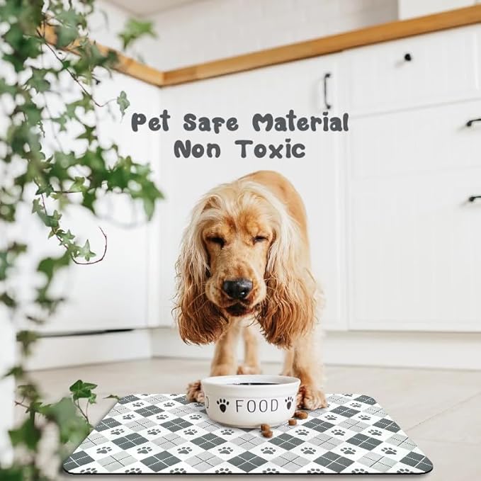 Pet Feeding Mats - Waterproof, Absorbent, 24 x 32 inch for Dogs & Cats