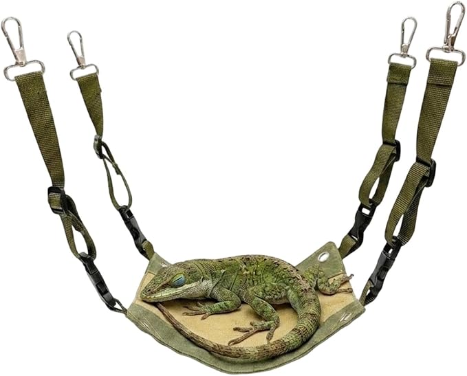 Bearded Dragon Hammock, Reptile Climbing Bed, Gecko Rest Stand | Breathable Oxford Cloth Stable Lounger with Hanging Hooks, for Lizard Frog Turtle Small Snake Tarantulas Chameleon Geckos