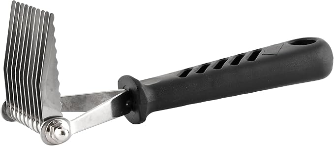 Jeffers Pet Dematting Rake for Dogs & Cats – Serrated Blades for Mats, Tangles, Shedding, Thick Undercoat – Grooming Tool for Pets, Long Hair, Short Hair, Poodles, Fur Removal, 7" L, 10 Blades