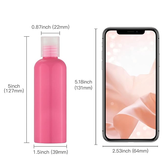 Travel Bottles for Toiletries, 3.4 oz Travel Size Containers, 5pcs, 5Color | Squeezable empty plastic bottles, TSA approved, leak proof, with labels, for liquids & shampoo lotion, gym essentials