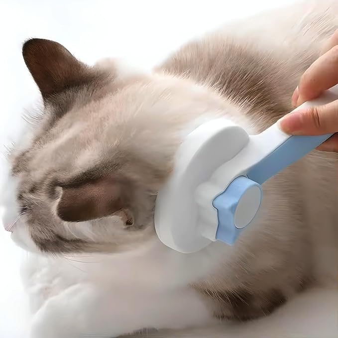 Self-Cleaning Slicker Brush, Dog Cat Bunny Pet Grooming Shedding Brush, Easy to Remove Loose Undercoat, Pet Massaging Tool Suitable for Pets with Long or Short Hair (Blue)