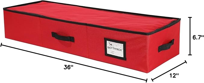 Sattiyrch Christmas Ornament Storage Box,Box Contributes Slots for 96 Holiday Ornaments 3-Inch Underbed Storage