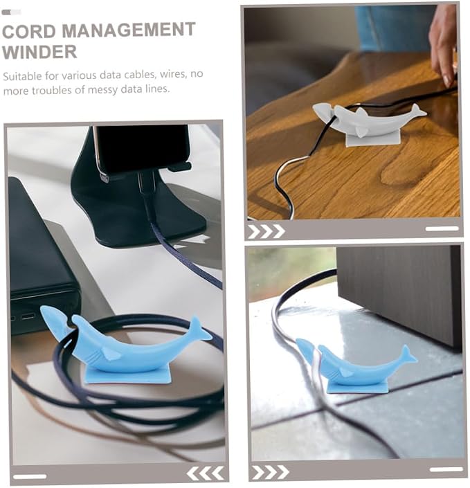 Housoutil 2PCS Silicone Cord Organizer for Kitchen Appliances Self-Adhesive Cable Management Winder Power Cord Holder for Home Use Efficient Cable Storage Solution