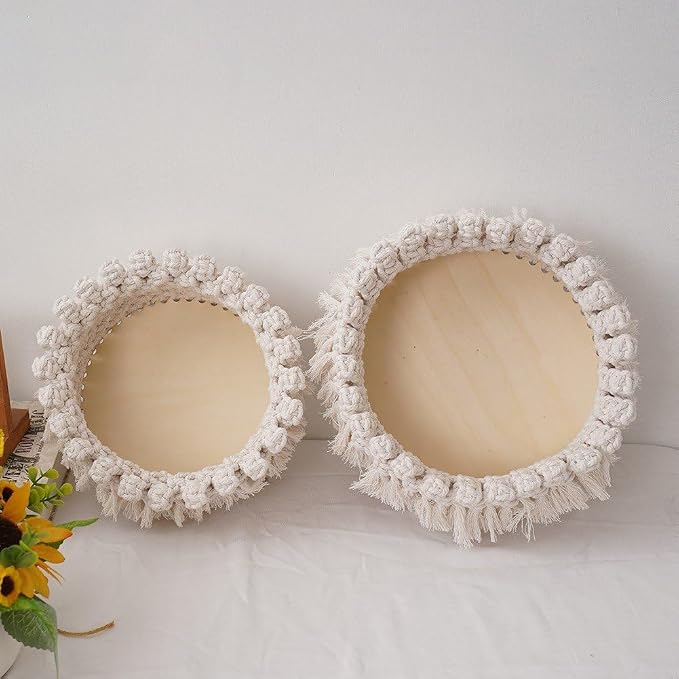 Cotton Rope Woven Baskets Decorative Storage Basket for Organizing, Small Basket for Cat/Dog Toy Bin, Bathroom Shelves