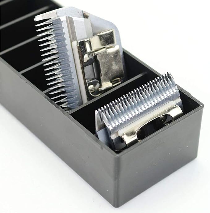 BarberMate 12-Slot Clipper-Blade Caddy, Grooming and Barber Blade Organizer, Professional Barber Supplies, Barber Case and Stylist Station Accessories, (Blue)