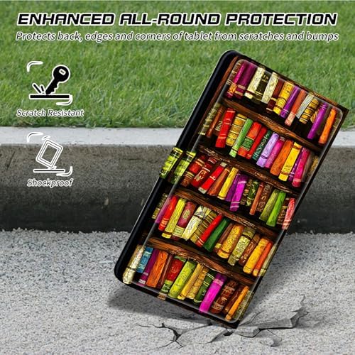 Universal Tablet Case for T-Mobile Revvl Tab 2 10.1" Model:9185W 2025/Revvl Tab 5G 10.36" 2023, 360 Degree Rotating Kickstand Protective Stand PU Leather Shell Cover for 9"-10.5", Art Books