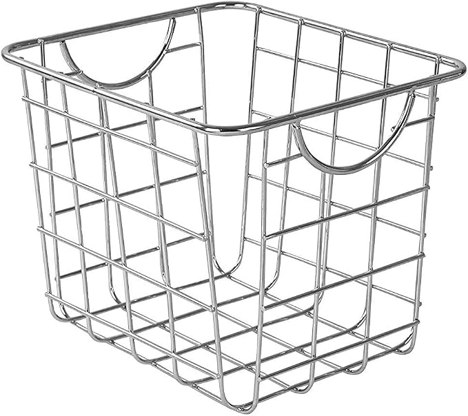 Spectrum Diversified Wire Pet, Toy, Office, Dorm Storage Bin Organizer, Basket, Mini, Pack of 6, Chrome