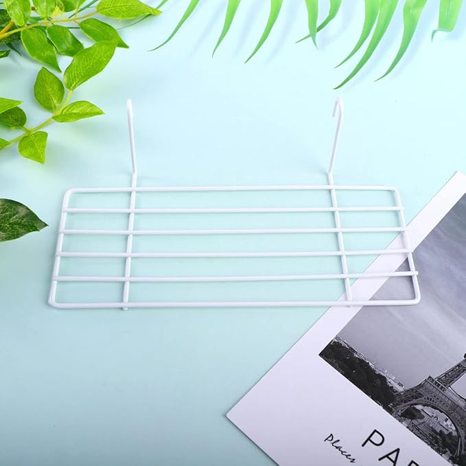 Ipetboom 1pc Iron Wall Shelf Sturdy Iron Frame Hanging Display for Pet Parrots Birds Easy to Install Unique Design for Climbing Perching White Decor for Animal Habitats