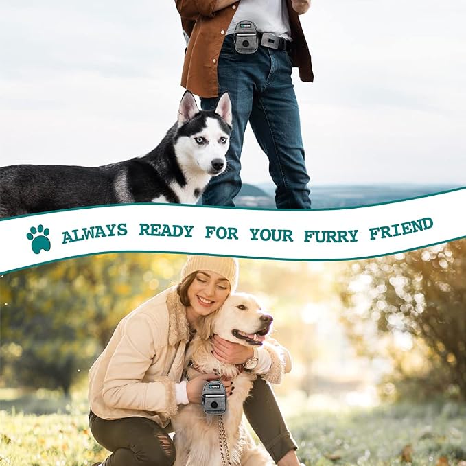 PetAmi Dog Poop Bag Holder for Leash, Waste Bag Dispenser Pet Pouch, Grey | Doggy Puppy Walking Accessories Travel Camping, Dog Treat Pouch Supplies Must Have, Doggie Poo, Jogging, Walks