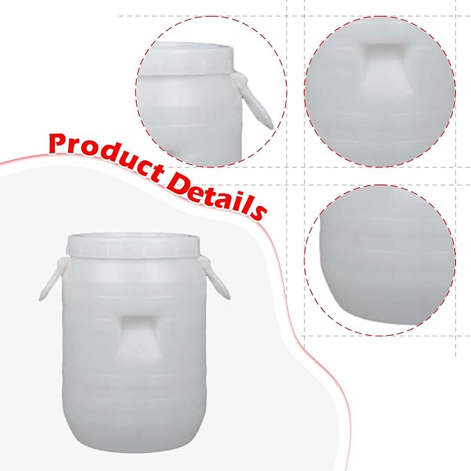 Pp Bucket with Lid Food Storage Container for Pantry Supplies Storage Bin for Pet Food Kitchen Indoor Outdoor, 10 L Round