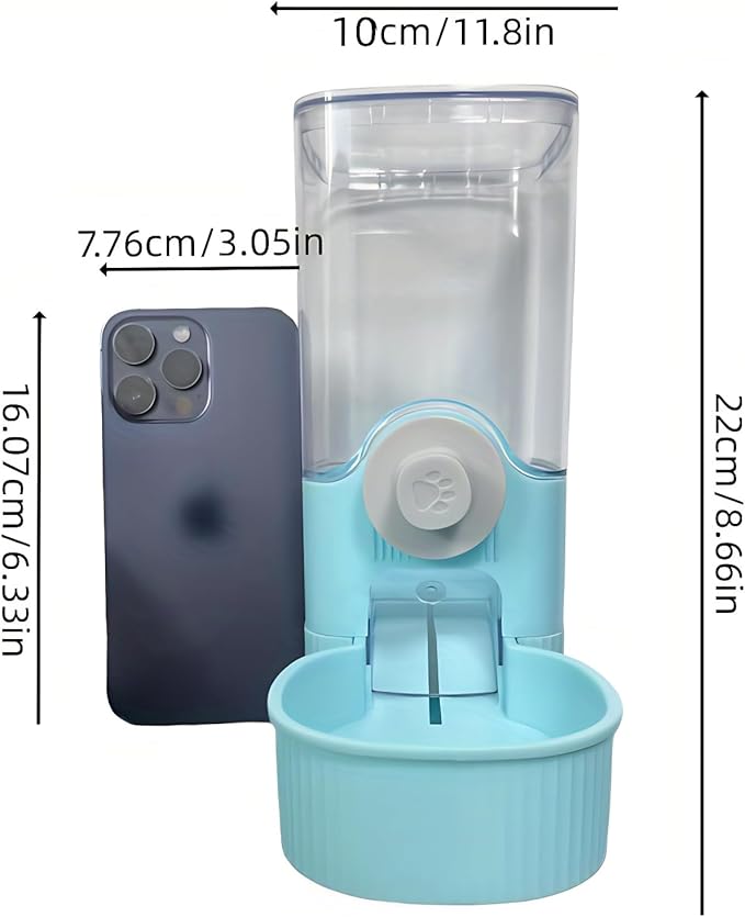 GPY Automatic Hanging Gravity Pet Feeder and Water Dispenser Set ,Automatic Rabbit Feeder and Dog Water Dispenser for Dogs Cats Pets Animals Large Capacity (Blue Water Feeder&Food Feeder) (Blue)