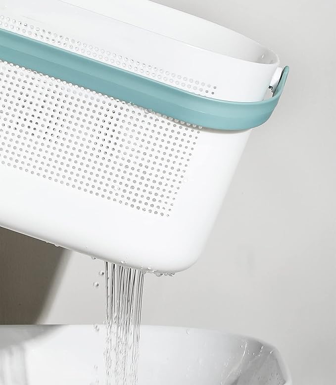 Plastic Portable Shower Caddy Basket, Storage Organizer with Handle, Green | Bottom Drain Holes, Keep Dry, Sturdy and Durable, Easy to Carry for Bathroom, Kitchen, Dorm Room, RV, College