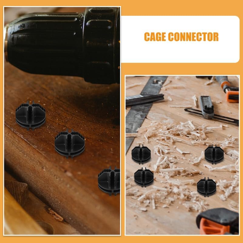 Luxshiny 12 Pack Modular Cube Connectors for Wire Grid Panels, Black | Round ABS Joining Clips for Pet Pens, Storage Cubes, Shoe Racks, Closets and DIY Furniture Assembly