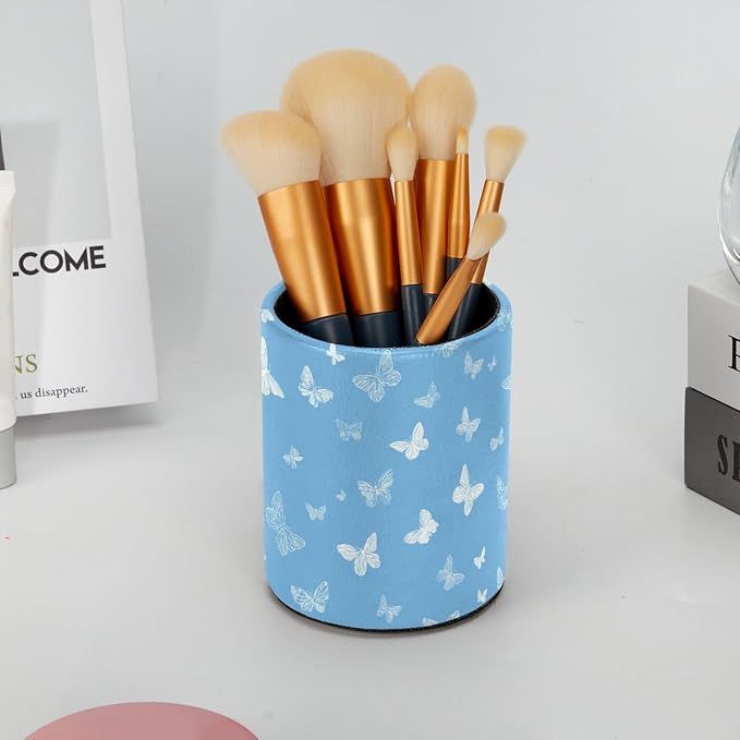 Butterflies Pen Holder, Pencil Cup Marker Brush Holder Desk Storage Case, Desktop Organizer for School Office Home Supplies