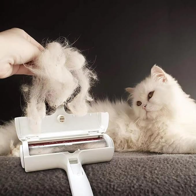 Reusable Pet Hair Remover Roller for Furniture & Carpet โ Self Cleaning Lint Roller for Cat & Dog Hair, Fur Remover for Couch, Sofa, Bedding & Clothes, Ergonomic Palm Grip Handle