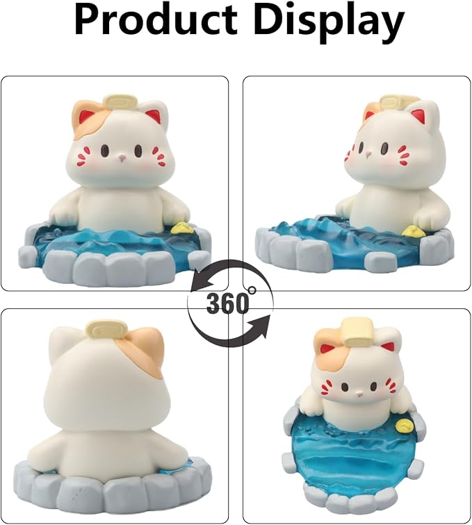 Cute Cat Phone Holder Desk Ornament Kawaii Phone Stand Universal Desk Phone Stand for All Mobile Smartphones Tablets