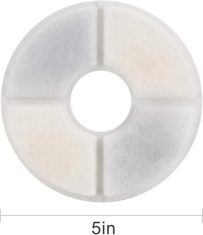 Wonder Creature Cat Water Fountain Filter Replacement, 6/8/12/16/8+4 Pack, Round Carbon Filters for 81oz/2.4L Stainless Steel Top Automatic Pet Fountain (6 Pack)