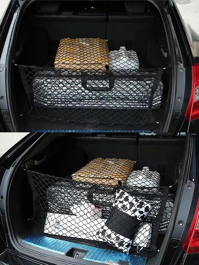 Car Nets Car Trunk Net For Toyota For RAV4 XA50 2019-2024 2020 2021 2022 Boot Luggage Mesh Nylon Bag Storage Rear Back Cargo Cargo Net(110cmx60cm)
