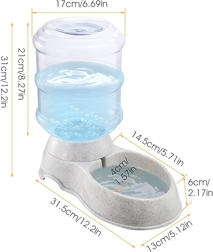 3.5L/1Gallon Automatic Replenish Pet Water Dispenser, Self-Dispensing Gravity Pets Water Feeder for Cats & Small, Medium Dogs