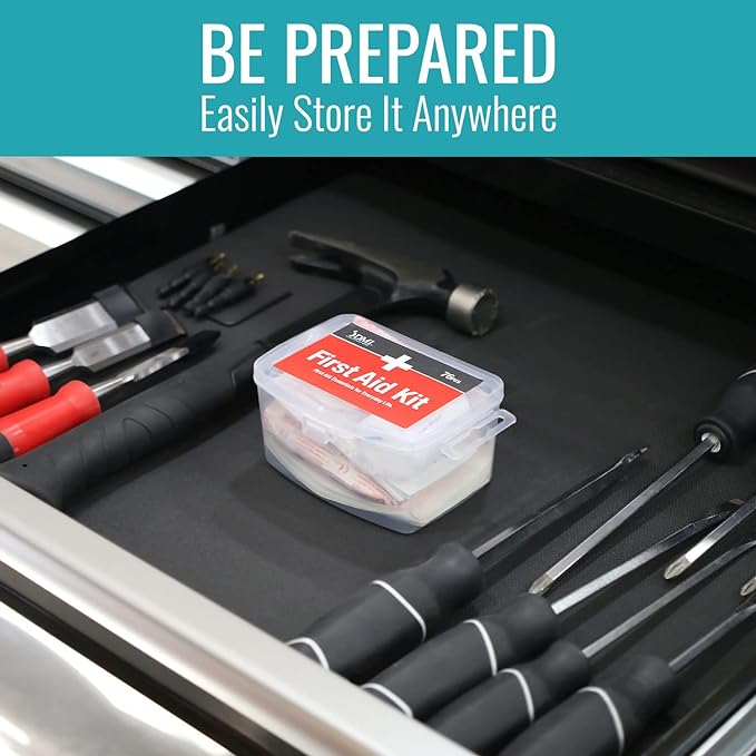 DMI 76-Piece First-Aid Kit, Portable All-Purpose Use for Minor Cuts and Scrapes, Durable Water-Resistant Case, Convenient and Portable for Travel