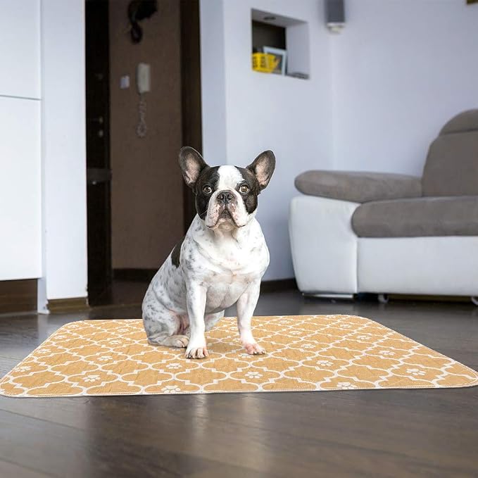 Washable Pee Pads for Dogs, 4 Packs Super Absorbent Leakproof & Non-Slip Dog Pee Pad Large, Reusable Puppy Training Pads Waterproof, Pet Mat Rug for Whelping,Floor,Crate Cats Animals, 24"x36"