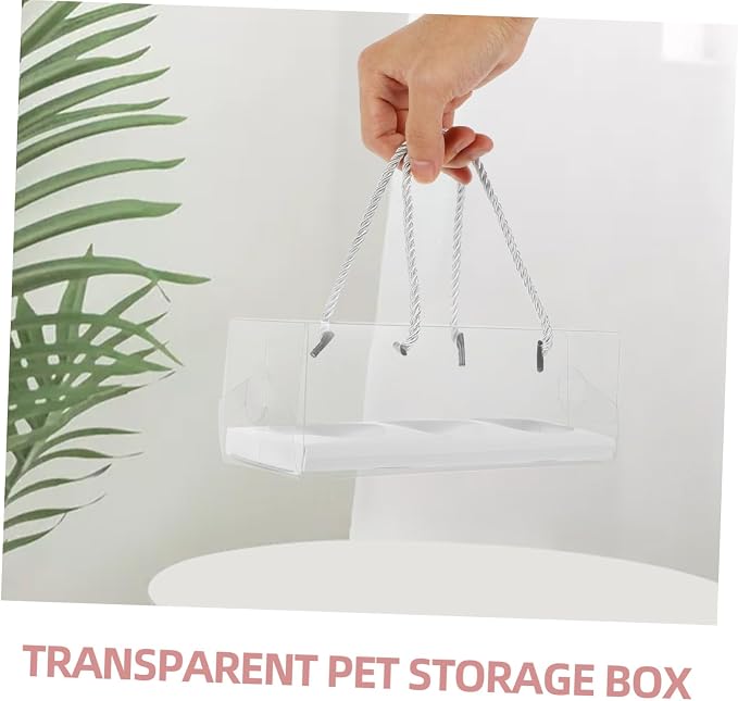 CIYODO Pet Storage Boxes Simple Elegant Design with String White 5pcs Portable Better Protection Effect, Bulk Packing Boxes for Wedding and Birthday