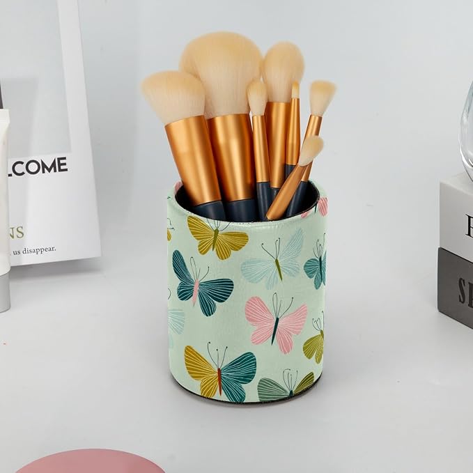 Butterflies Pen Holder, Pencil Cup Marker Brush Holder Desk Storage Case, Desktop Organizer for School Office Home Supplies