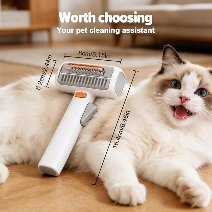 Upgrade 2-in-1 Pet Self-Detangling & Grooming Comb, 2026 New Professional Pet Dematting Comb & Undercoat Rake for Dogs & Cats, Gentle Pets Grooming Brush for Long or Short Hair (1)