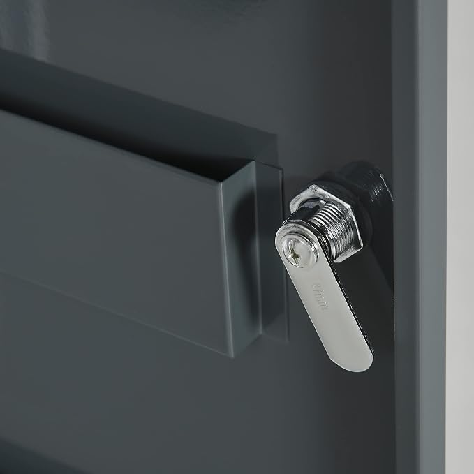 kleankin Bathroom Medicine Cabinet, Lockable, Shelves On Door, White Grey | Shelves Inside, First Aid Bathroom Wall Medical Cabinet