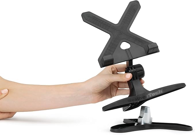 WeatherTech TabletHolder (Black/Grey) with Black Billet Knobs - Tablet Holder for Desktop, Tabletop or Kitchen Counter Top Non Slip Multi Surface Holder