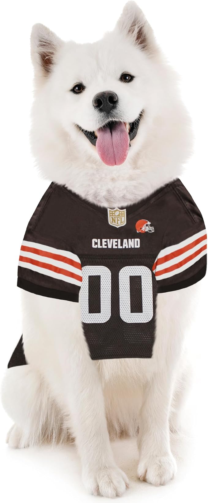 Pets First NFL Cleveland Browns Dog Jersey, Size Large, Football Shirt Costume for Pet, Dog Sports T-Shirt, NFL Team Clothing for Cats, Licensed Pet Apparel Available in 7 Sizes and 32 Teams