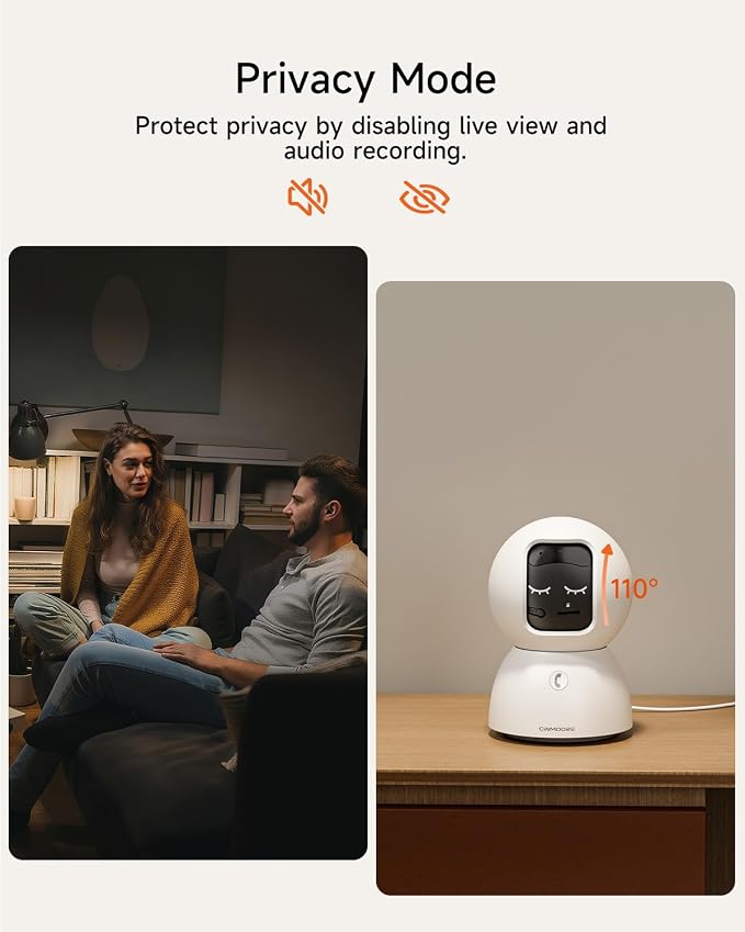 5MP Camera for Home Security, Free 64GB SD Card, Non-Subscription AI Human/Pet/Facial Detection, 3K Dog Cat Pet Camera with Phone APP, 360 Coverage, 2-Way Talk, IR Night Vision, 2.4G 5G Dual Band WiFi