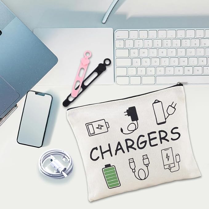 Sisadodo Charging Cable Organizer Travel Bag Toiletry Makeup Cosmetic Bags Medicine Med Toiletry Bag Pouch Diabetic Gifts Bags