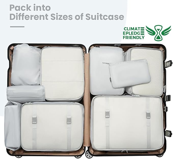 BAGAIL 6 Set/8 Set/10 Set Packing Cubes Various Sizes Packing Organizer for Travel Accessories Luggage Carry On Suitcase