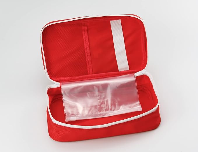 Portable Empty First Aid Kit Bag, Travel Medicine Pouch, Small Medical Bag (Red)