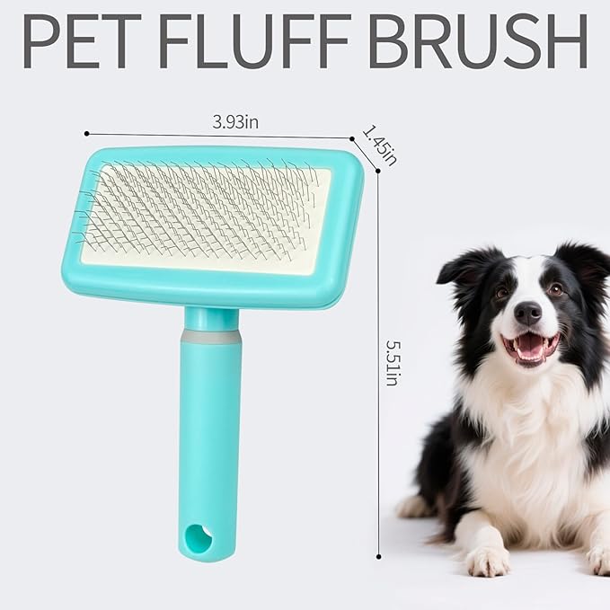 135° Angle Pet Slicker Brush, Ergonomic Handle, Gentle Deshedding & Detangling Brush for Dogs and Cats, Suitable for All Coat Types (Mint green)