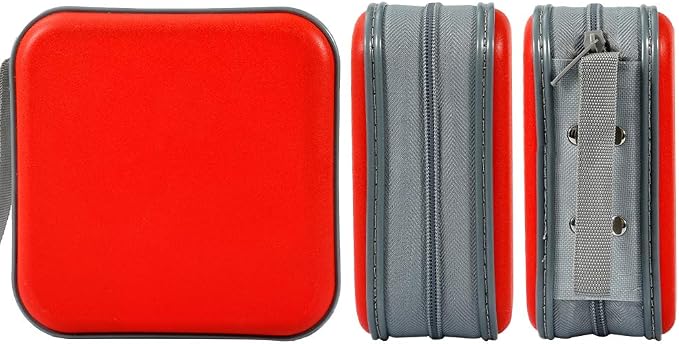 CD Case, 40 Capacity CD DVD Case Wallet Holder Portable Disc VCD Heavy Duty Binder Storage Organizer (Red)