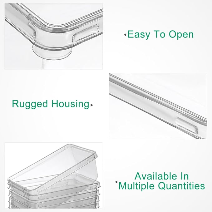 Hemobllo 10-Pack Clear Cake Boxes Transparent PET Treat Boxes for Tiramisu | 4.52 x 2.75 x 1.77 In dessert boxes with lid for tiramisu, mousse and cookies for bakery packaging and takeout