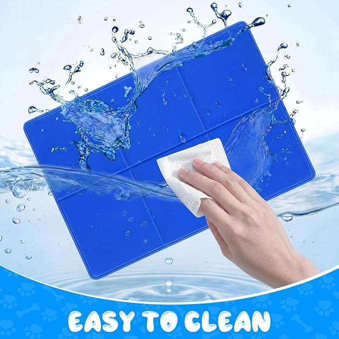 Drydiet 4 Pack Dog Cooling Mat - 23'' X 35'' Solid Gel Self Cooling Mat with Storage Bag Pressure Activated No Refrigeration or Electricity Needed Pet Pad for Dogs & Cats Kennels, Crates, Beds