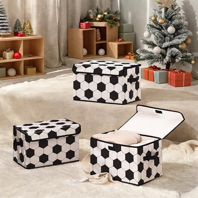 Stackable Clothes Storage Bins with Lids 3 Pack | Closet Organizers Fabric Cat Printing Box for Home and Office,Blanket Clothes Organizers,Under Bed Storage Containers