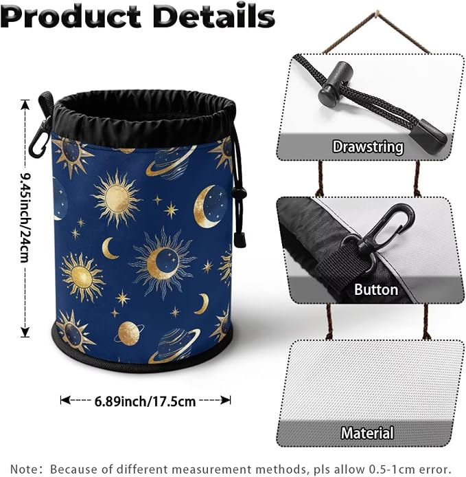 Clothespin Bag for Clothesline Outdoor, Leopard Print Butterfly Clothes Pin Bag with Drawstring Closure, Ventilated and Large Capacity Laundry Clothespin Storage with Hook