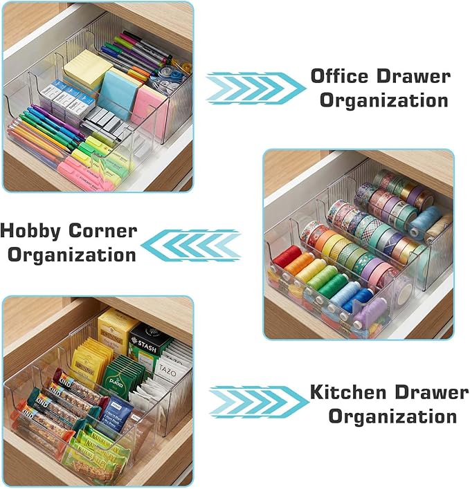 JessLab Pull-Out Makeup Organizer, Cosmetic Storage for Dresser Countertop and Bathroom Vanity, Clear Storage Box for Kitchen Laundry Room, 1 Piece