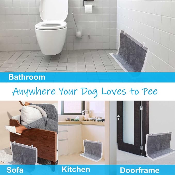 Dog Pee Pad Holders for Male Puppies, Potty Traning Pad Clips, White-4 Pack | Wall Clips for Male Dog or Leg-Lifting Puppy Indoor Toilet/Litter Box, for Small & Large Size Disposable/Reueable Wee Wee Pad