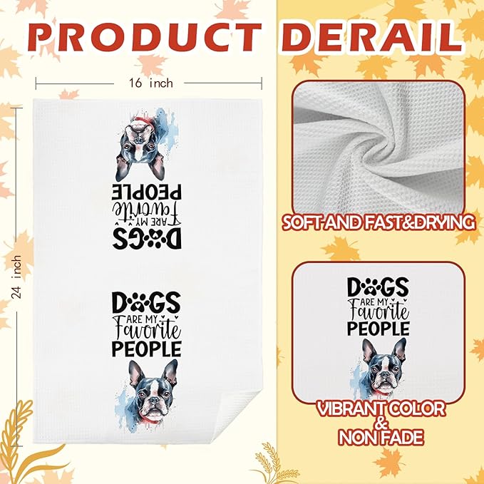 SPBL&L Boston Terrier Gifts for Women,Boston Terrier Decor Kitchen Bathroom Hand Dish Towels Set of 4,16x24 Inches