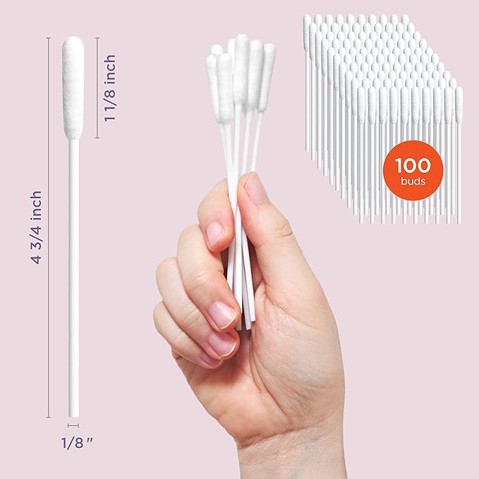 ARCA PET Cotton Swabs for Dogs and Cats - Cat & Dog Ear Cleaner Long Cotton Swab - Extra Long Stick, Cat & Dog Ear Cleaning Kit for Puppies and Pets, Multipurpose Pet Cotton Swabs for Ears (100 Buds)