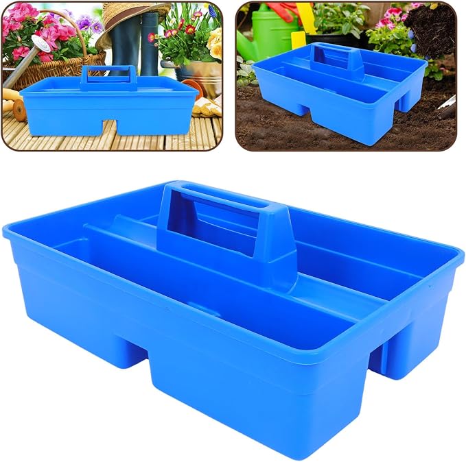 Alasum Multifunctional Portable Veterinary Tools Storage Box with 3-divided Compartments, Plastic Easy to Clean Organizer Tote with Handle for On-the-go Use and Farm